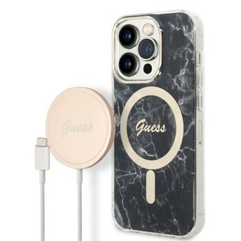 Guess Set GUBPP14XHMEACSK Aizsargapvalks un lādētājs priekš iPhone 14 Pro Max 6,7