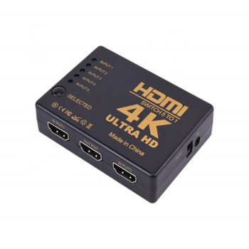 RoGer Высокоскоростной разветвитель HDMI 4K 5 входа HDMI / пульт дистанционного управления / инфракрасный кабель (RG-HDMI-SW5IN1-BK)