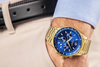 Giewont Chronograph Sapphire Vīriešu rokas pulkstenis GW3520-B5 / zelta/zils (GW3520-B5)