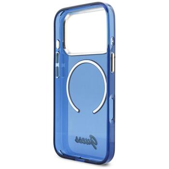 Case Guess IML Script Metal MagSafe Защитный чехол для iPhone 17 Pro Max / синий (GUHMP17X5HTCSMSB)