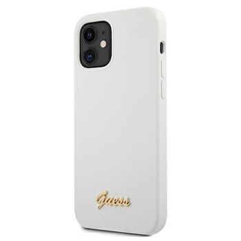 Guess GUHCP12SLSLMGWH Metal Logo Script Защитный чехол для iPhone 12 mini 5,4