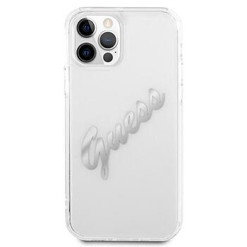 Guess GUHCP12MKTRSVSI Hardcase Vintage Script Aizsargapvalks priekš iPhone 12/12 Pro 6,1