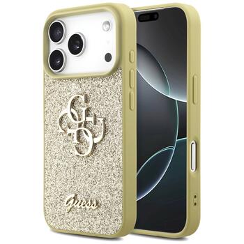 Guess Fixed Glitter Big 4G case Защитный чехол для iPhone 17 Pro / золотой (GUHCP17LHG4SGD)