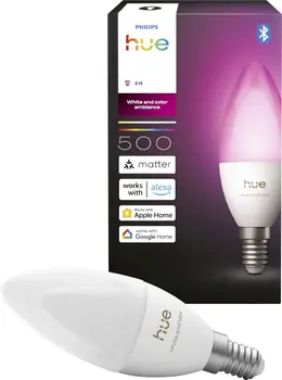 Philips Hue Светодиодная лампа-свеча E14 3.7W белый свет (1000-20000K) B39 (929004295601)