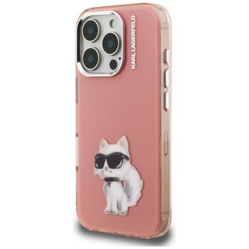 Karl Lagerfeld IML Aquarelle Choupette & Logo Защитный чехол для iPhone 16 Pro / розовый (KLHCP16LHMCHAQP)