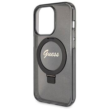 Guess GUHMP14XHRSGSK Hardcase Ring Stand Script Glitter MagSafe Защитный чехол для iPhone 14 Pro Max 6.7