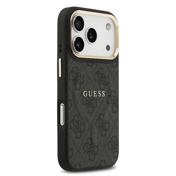 Guess PU Leather 4G Gold Frame MagSafe Case Чехол для Apple iPhone 17 Pro (GUHMP17LP4MSEGCK)