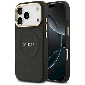 Guess Peony Hot Stamp MagSafe Защитный чехол для iPhone 17 Pro / чёрный (GUHMP17LPSAMSECK)