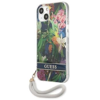 Guess GUHCP13SHFLSB Flower Strap Aizsargapvalks priekš iPhone 13 mini 5,4
