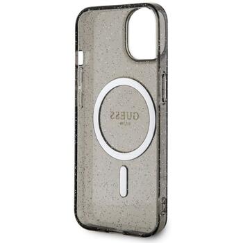 Guess GUHMP14MHCMCGK Hardcase Glitter Gold MagSafe Aizsargapvalks priekš iPhone 14 Plus / 15 Plus 6.7