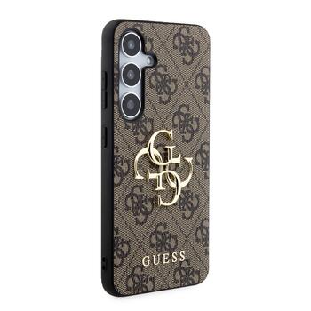 Guess PU 4G Metal Logo Case Защитный чехол для Samsung Galaxy S24 / коричневый (GUHCS24S4GMGBR)