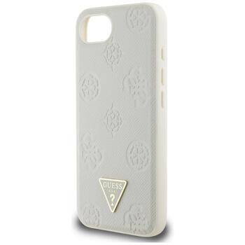 Case Guess Grained Hot Stamp Peony Triangle Logo MagSafe Защитный чехол для iPhone 16e / бежевый (GUHMPSE4PGBTME)