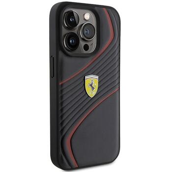 Ferrari Twist Metal Logo Back Case Aizsargapvalks Priekš Apple iPhone 15 Pro (FEHCP15LPTWK)