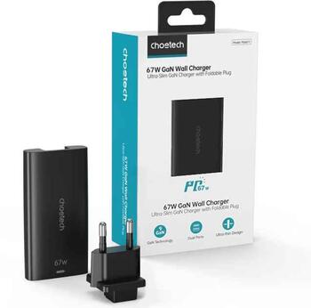 Choetech PD6011 Wall Сharger USB-C 67W PPS / PD3.0 / QC3.0 (PD6011-B)