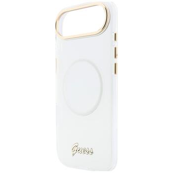 Case Guess IML Gradient Script Metal MagSafe Защитный чехол для iPhone 17 Air / белый (GUHMP17M5HTGMCSH)