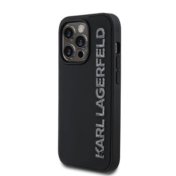 Karl Lagerfeld 3D Rubber Glitter Logo Case Aizsargapvalks priekš iPhone 13 Pro / melns (KLHCP13LRBKGVCK)