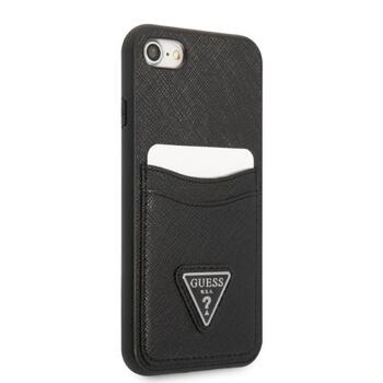 Guess GUHCI8PSATPK Saffiano Triangle Logo Защитный чехол для iPhone 7/8/SE 2020/SE 2022 / чёрный (GUHCI8PSATPK)