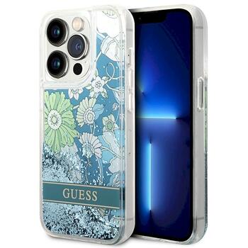 Guess GUHCP14XLFLSN Flower Liquid Glitter Защитный чехол для iPhone 14 Pro Max 6,7