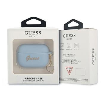 Guess GUAPLSCHSB Защитный чехол для AirPods Pro Silicone Charm Heart Collection / синий (GUAPLSCHSB)
