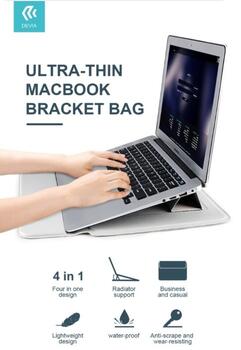 Devia Ultra-Thin MacBook Leather Klēpjdatora maciņš ar statīva funkciju 13.3