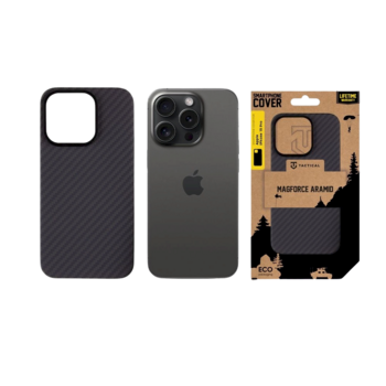 Tactical MagForce Aramid Cover Aizsargapvalks priekš Apple iPhone 15 Pro / melns (TA-57983115953)