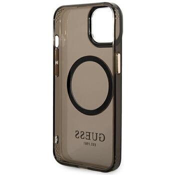 Guess GUHMP14SHTCMK Hardcase Gold Outline Translucent MagSafe Aizsargapvalks priekš iPhone 14 / 15 / 13 6.1