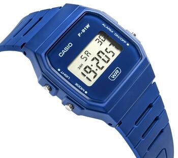 CASIO Unisex Watch Rokas pulkstenis F-91WB-2A1EF / zils (F-91WB-2A1EF)