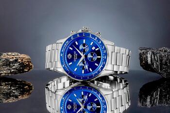 Giewont Vīriešu pulkstenis Chronograph Sapphire / sudraba/zils (GW3520-B3)