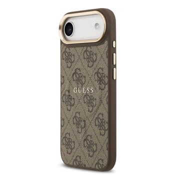 Guess PU Leather 4G Gold Frame MagSafe Case Чехол для Apple iPhone 17 Air (GUHMP17MP4MSEGCW)