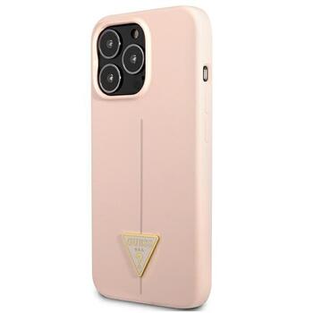 Guess GUHCP13LSLTGP Silicone Triangle Hardcase Aizsargapvalks priekš iPhone 13 Pro / 13 6,1
