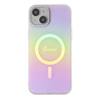 Guess IML Iridescent MagSafe Back Case Защитный Чехол для Apple iPhone 15 Plus (GUHMP15MHITSP)