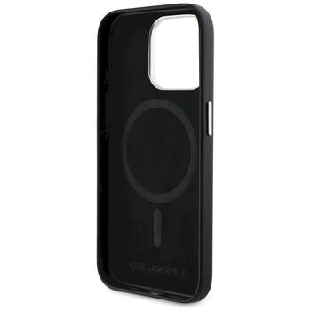 Karl Lagerfeld FW Metal Plate MagSafe Aizsargapvalks priekš iPhone 15 Pro Max / melns (KLHMP15XPGMSRPK)