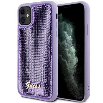Guess GUHCN61PSFDGSU Sequin Script Metal Aizsargapvalks priekš iPhone 11 / Xr 6.1