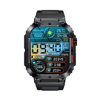 Smartwatch VELTORI VT200-1 Viedpulkstenis ar silikona siksniņu / melns (VT200-1)