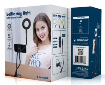 Gembird LED Pašbildes gredzena gaisma ar tālruņa turētāju (LED-RING4-PH-01)