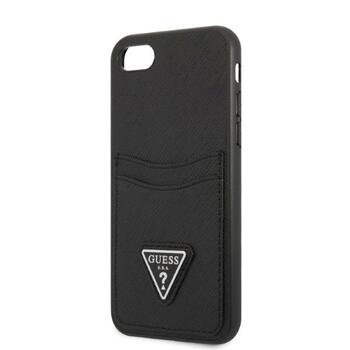 Guess GUHCI8PSATPK Saffiano Triangle Logo Защитный чехол для iPhone 7/8/SE 2020/SE 2022 / чёрный (GUHCI8PSATPK)