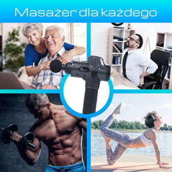 Extralink Massage Gun Pro Массажный пистолет / 3800 об/мин / 6 сменных насадок (MSG-01-PRO)