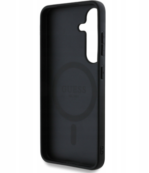 Guess Leather 4G Flowers Print Metal Classic Logo MagSafe Чехол для Samsung Galaxy S25 (GUHMS25SP4ROPEMCK)