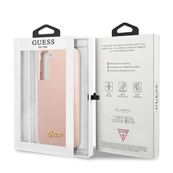 Guess GUHCS22MLSLMGPP Hardcase Silicone Script Metal Logo Защитный чехол для Samsung Galaxy S22+ S906 / розовый (GUHCS22MLSLMGPP)