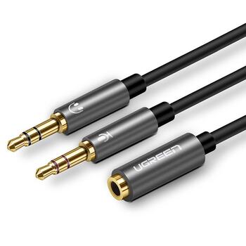 UGREEN AV140 Splitter 3.5mm 4pin female to 2x3.5mm plugs (for headphones + microphone) Sadalītājs (UG-20899)