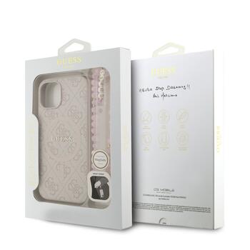 Guess PU Leather 4G Colored Ring Strap MagSafe Case Защитный чехол для iPhone 14 / розовый (GUHMP14SP4GREGSP)