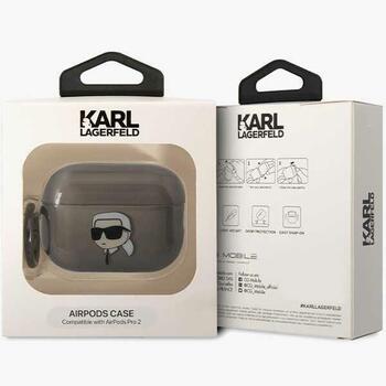 Karl Lagerfeld Ikonik Karl Lagerfeld Защитный чехол для Airpods Pro 2 (2022/2023) / чёрный (KLAP2HNIKTCK)