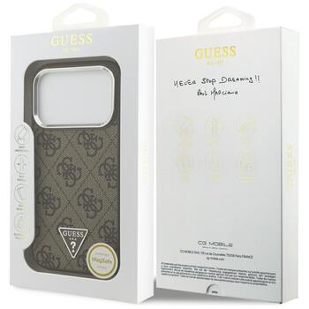 Case Guess 4G Triangle Logo MagSafe Защитный чехол для iPhone 17 Pro / коричневый (GUHMP17LP4TSRCMW)