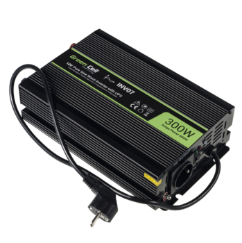 Green Cell Pure Sine wave Strāvas pārveidotājs 12V to 230V 300W / 600W (INV07)