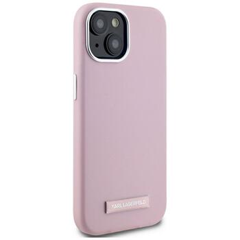 Case Karl Lagerfeld FW Metal Plate MagSafe Защитный чехол для iPhone 15 / розовый (KLHMP15SPGMSRPP)