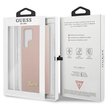 Guess GUHCS23LLSLMGPP Hardcase Silicone Script Metal Logo Защитный чехол для Samsung Galaxy S23 Ultra S918 / розовый (GUHCS23LLSLMGPP)