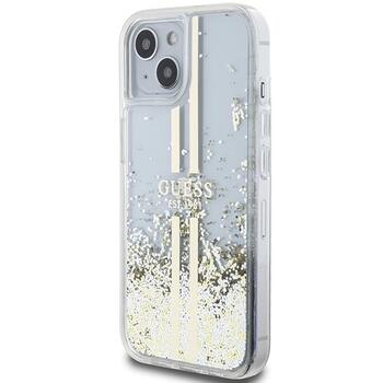 Guess GUHCP15MLFCSEGT Liquid Glitter Gold Stripes Защитный чехол для iPhone 15 Plus / 14 Plus 6.7