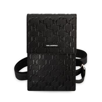 Karl Lagerfeld Saffiano Monogram Кошелек-сумка для телефона / чёрный (KLWBSAMSMK)