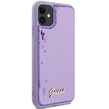 Guess GUHCN61PSFDGSU Sequin Script Metal Aizsargapvalks priekš iPhone 11 / Xr 6.1