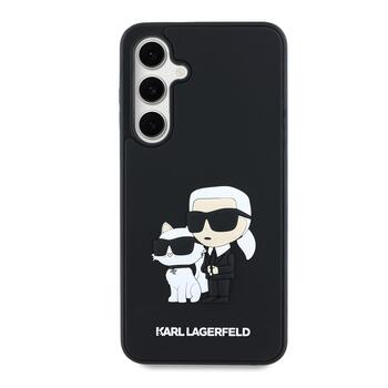 Karl Lagerfeld 3D Rubber Karl and Choupette Case Защитный чехол для Samsung Galaxy S24 FE / чёрный (KLHCS24FE3DRKCNK)